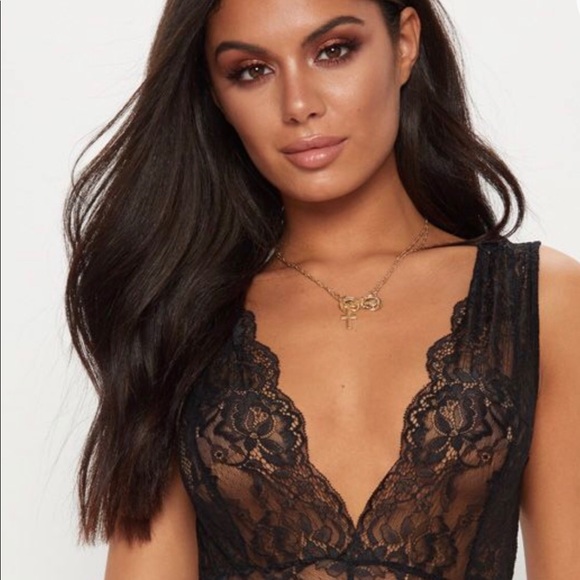 ZARA Black Lace Bodysuit NWT - Picture 4 of 8